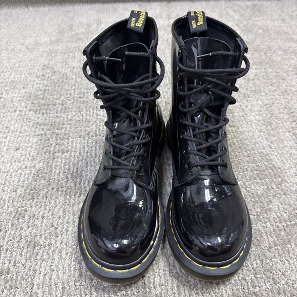 Dr. Martens 1460 Patent Leather Boots Black Lace Up Women’s Size 8 - Picture 6 of 11